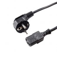 Stromversorgungskabel 230V, Schukostecker gewinkelt &lt;--&gt; Kaltgerätebuchse gerade - 300-00687